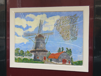 829159 Afbeelding van een van de twee schilderijtjes op deuren van de garage van het pand Zacharias Jansenstraat 26 te ...